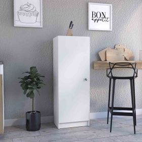 Uluru Kitchen Pantry, Single Door Cabinet, Four Interior Shelves (Color: White)
